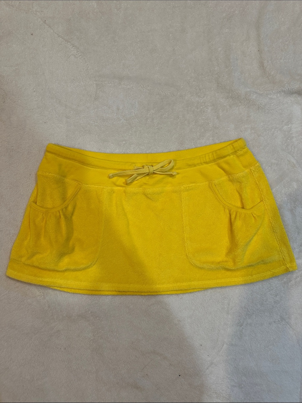 Y2K Vintage 90s Victoria's Secret Yellow Terry Cloth Micro Skirt M Juicy